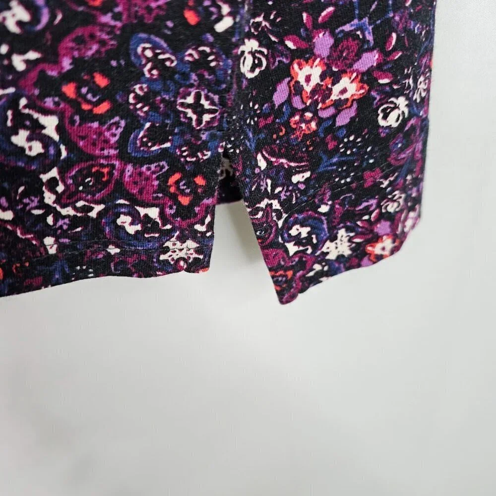 J. Jill Wearever Collection Sleeveless Top Shirt size 1X PURPLE PAISLEY Floral - Picture 5 of 6